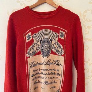 Vintage Lancaster Budweiser Beer Red Sweater Ladie